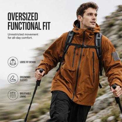 Veste hardshell imperméable et coupe-vent unisexe, capuchon intégré, plusieurs poches zippées, tissu extérieur résistant pour usage quotidien 🔥 - 40 % 🍃 coupe fonctionnelle pour tous les styles