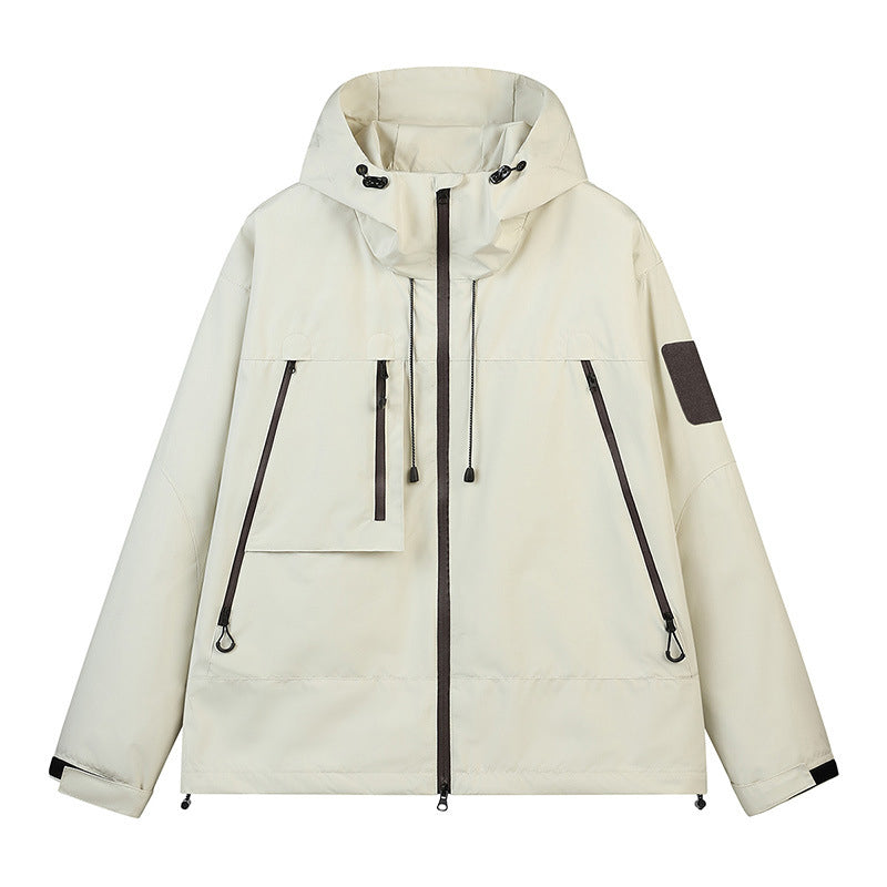 Veste hardshell imperméable et coupe-vent unisexe, capuchon intégré, plusieurs poches zippées, tissu extérieur résistant pour usage quotidien 🔥 - 40 % 🍃 coupe fonctionnelle pour tous les styles
