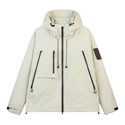 Veste hardshell imperméable et coupe-vent unisexe, capuchon intégré, plusieurs poches zippées, tissu extérieur résistant pour usage quotidien 🔥 - 40 % 🍃 coupe fonctionnelle pour tous les styles