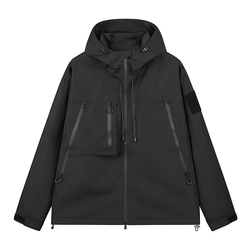 Veste hardshell imperméable et coupe-vent unisexe, capuchon intégré, plusieurs poches zippées, tissu extérieur résistant pour usage quotidien 🔥 - 40 % 🍃 coupe fonctionnelle pour tous les styles