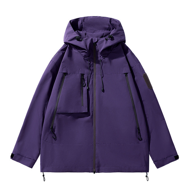 Veste hardshell imperméable et coupe-vent unisexe, capuchon intégré, plusieurs poches zippées, tissu extérieur résistant pour usage quotidien 🔥 - 40 % 🍃 coupe fonctionnelle pour tous les styles