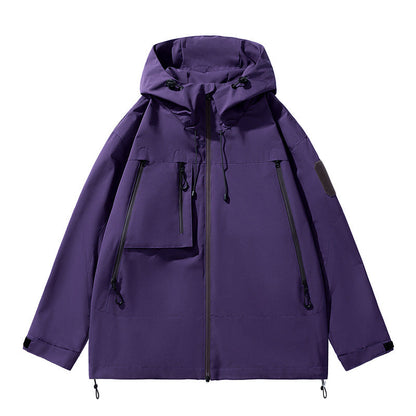 Veste hardshell imperméable et coupe-vent unisexe, capuchon intégré, plusieurs poches zippées, tissu extérieur résistant pour usage quotidien 🔥 - 40 % 🍃 coupe fonctionnelle pour tous les styles