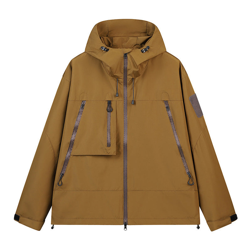 Veste hardshell imperméable et coupe-vent unisexe, capuchon intégré, plusieurs poches zippées, tissu extérieur résistant pour usage quotidien 🔥 - 40 % 🍃 coupe fonctionnelle pour tous les styles