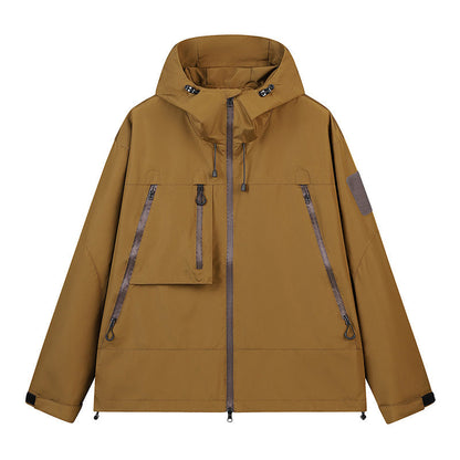 Veste hardshell imperméable et coupe-vent unisexe, capuchon intégré, plusieurs poches zippées, tissu extérieur résistant pour usage quotidien 🔥 - 40 % 🍃 coupe fonctionnelle pour tous les styles