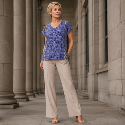 🐆 T-shirt pour femme léopard col V – Coupe fluide, confort chic au quotidien