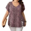 🐆 T-shirt pour femme léopard col V – Coupe fluide, confort chic au quotidien