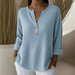 👚Coup de cœur : T-shirt Henley à col en V et texture gaufrée – Tissu respirant et coloris unis polyvalents 🌿