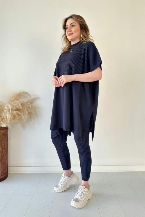 ✨Nouveau best-seller✨Ensemble deux pièces en maille extensible pour femme (haut + pantalon)🌿👚