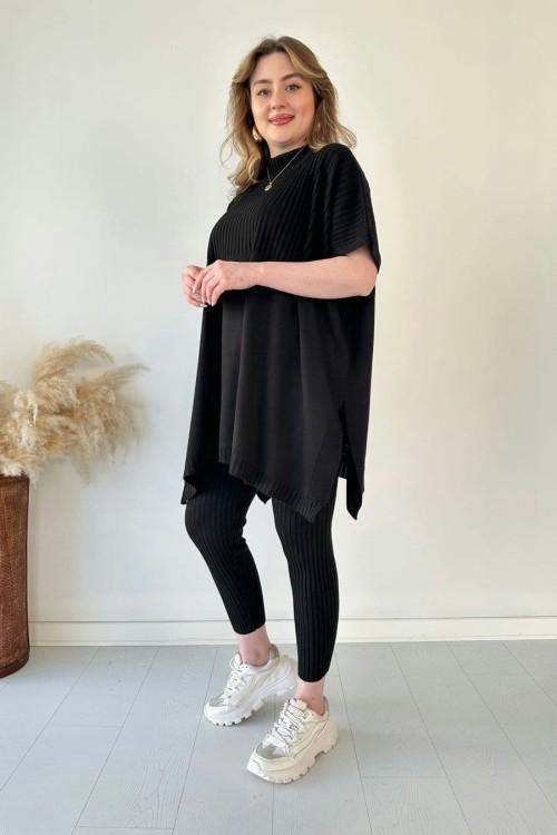 ✨Nouveau best-seller✨Ensemble deux pièces en maille extensible pour femme (haut + pantalon)🌿👚