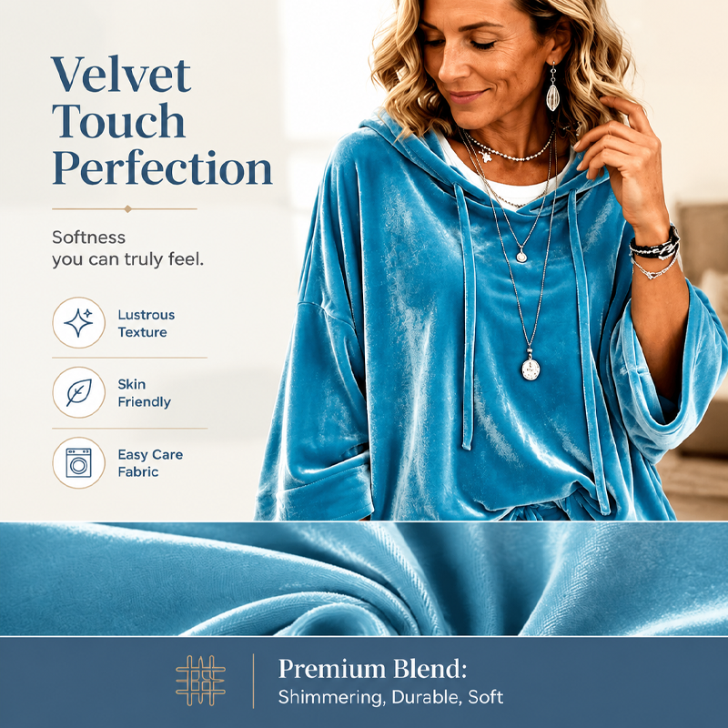 Chandail pull ample en velours à cordon de serrage pour femmes