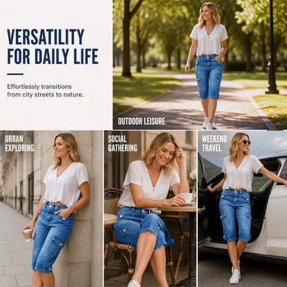 🚀 Gratis verzending🔥50% KORTING 👖 Denim Cargoshort – Slank & Praktisch ✨