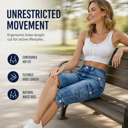 🚀 Gratis verzending🔥50% KORTING 👖 Denim Cargoshort – Slank & Praktisch ✨