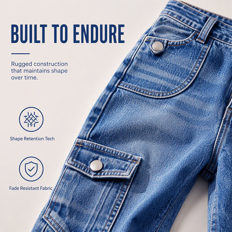 🚀 Gratis verzending🔥50% KORTING 👖 Denim Cargoshort – Slank & Praktisch ✨
