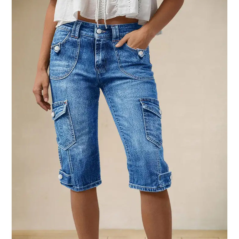 🚀 Gratis verzending🔥50% KORTING 👖 Denim Cargoshort – Slank & Praktisch ✨