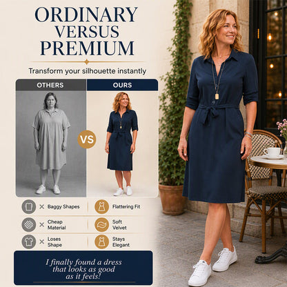 🔥-31%🌷 Robe-chemise slim fit simple et polyvalente, idéale pour le bureau et les sorties 🤍 Longueur mi-longue, confortable