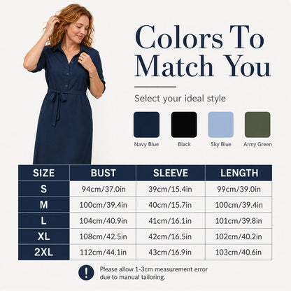 🔥-31%🌷 Robe-chemise slim fit simple et polyvalente, idéale pour le bureau et les sorties 🤍 Longueur mi-longue, confortable