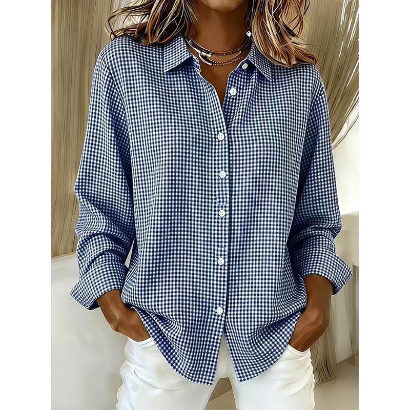 ✨🛍️Fresh Drop - Relaxed Fit Plaid Button-Up – Modern Collared Style for Casual Outings & Coffee Runs