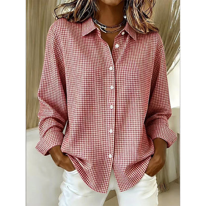 ✨🛍️Fresh Drop - Relaxed Fit Plaid Button-Up – Modern Collared Style for Casual Outings & Coffee Runs