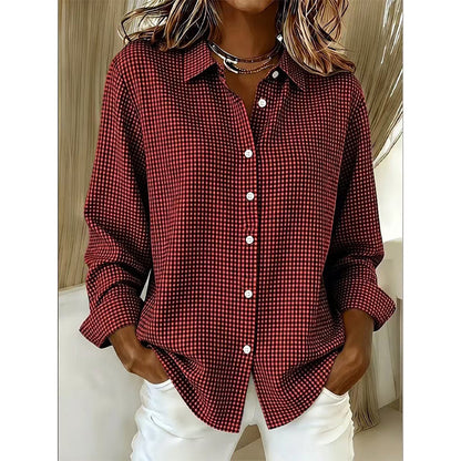 ✨🛍️Fresh Drop - Relaxed Fit Plaid Button-Up – Modern Collared Style for Casual Outings & Coffee Runs