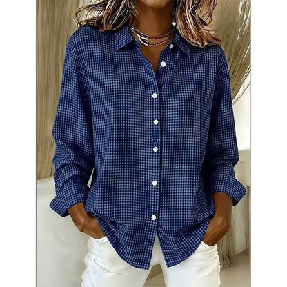 ✨🛍️Fresh Drop - Relaxed Fit Plaid Button-Up – Modern Collared Style for Casual Outings & Coffee Runs