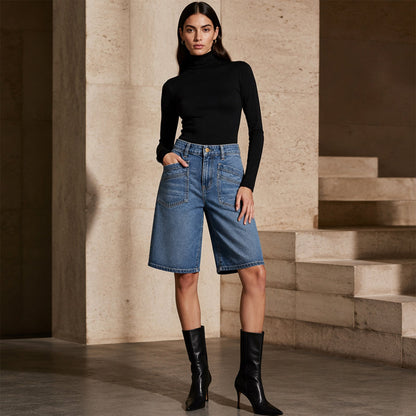 Best-seller 🏆👖 Jean court polyvalent – Coupe droite classique et longueur flatteuse pour toutes les occasions