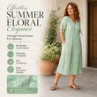 ☀️👗 Coup de cœur – Robe midi décontractée à motifs floraux et col en V – Tombé souple et imprimé romantique