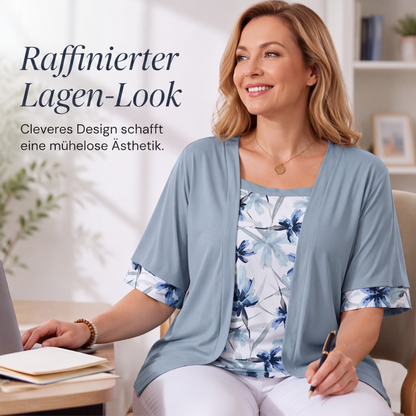 🌺Ensemble d'été deux pièces en faux tissu à imprimé floral pour femme