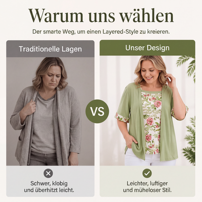 🌺Ensemble d'été deux pièces en faux tissu à imprimé floral pour femme