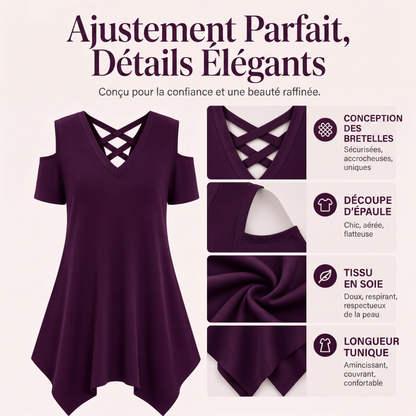 Haut à épaules dénudées et dos croisé pour femme