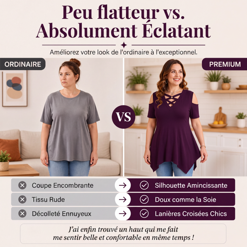 Haut à épaules dénudées et dos croisé pour femme