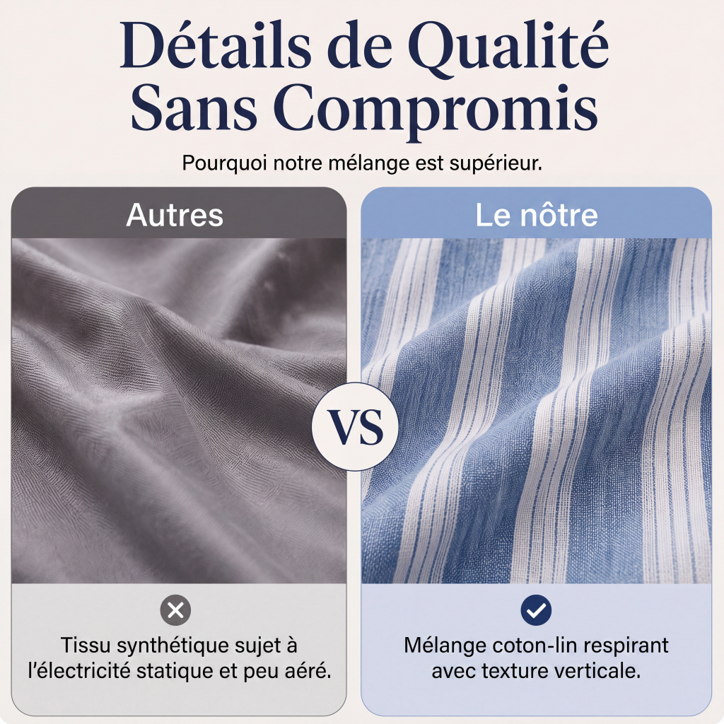 🔥-52%🌿 Ensemble de détente léger à rayures, idéal pour les sorties décontractées 🤍 Haut ample + pantalon large