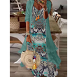 🌊 Tenue complète bohème fluide, robe longue motif artistique et kimono léger parfait pour les vacances✨ 🤍 Tenue de vacances deux‑pièces, tissu aéré, look décontracté et charmant
