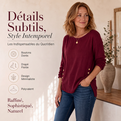 🔥‑55%🌿 Blouse en tissu respirant, coupe décontractée, design minimaliste confortable au quotidien