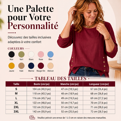 🔥‑55%🌿 Blouse en tissu respirant, coupe décontractée, design minimaliste confortable au quotidien