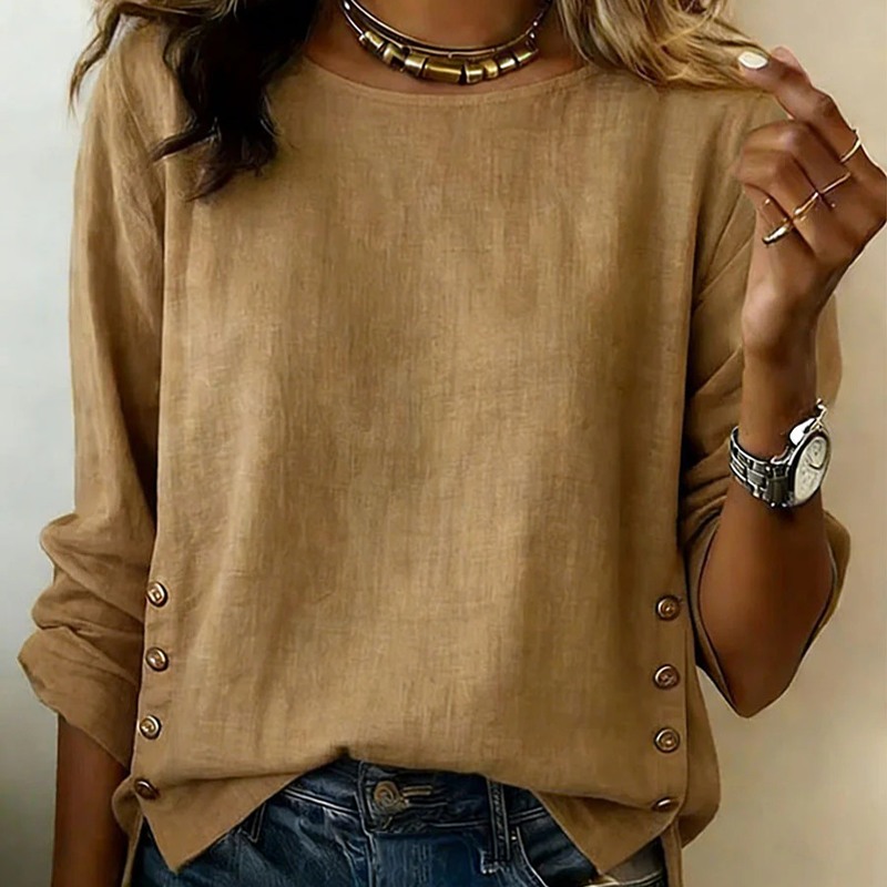🔥‑55%🌿 Blouse en tissu respirant, coupe décontractée, design minimaliste confortable au quotidien