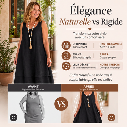 Robe sans manches double couche pour femme