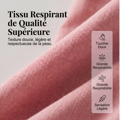 Tunique pour femme à col V, bord en dentelle et manches 3/4