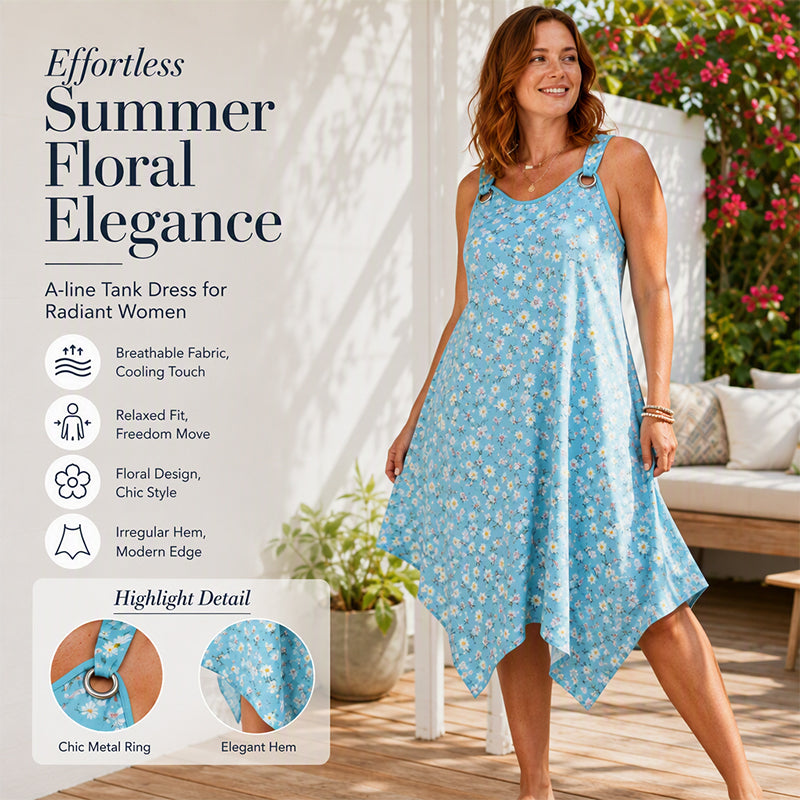 ✨🛍️Fresh Drop - Robe maxi sans manches à imprimé marguerites – Confort respirant et ambiance vacances décontractée 🍃