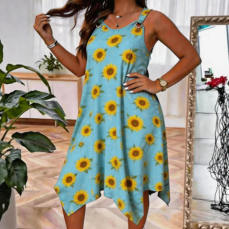 ✨🛍️Fresh Drop - Robe maxi sans manches à imprimé marguerites – Confort respirant et ambiance vacances décontractée 🍃