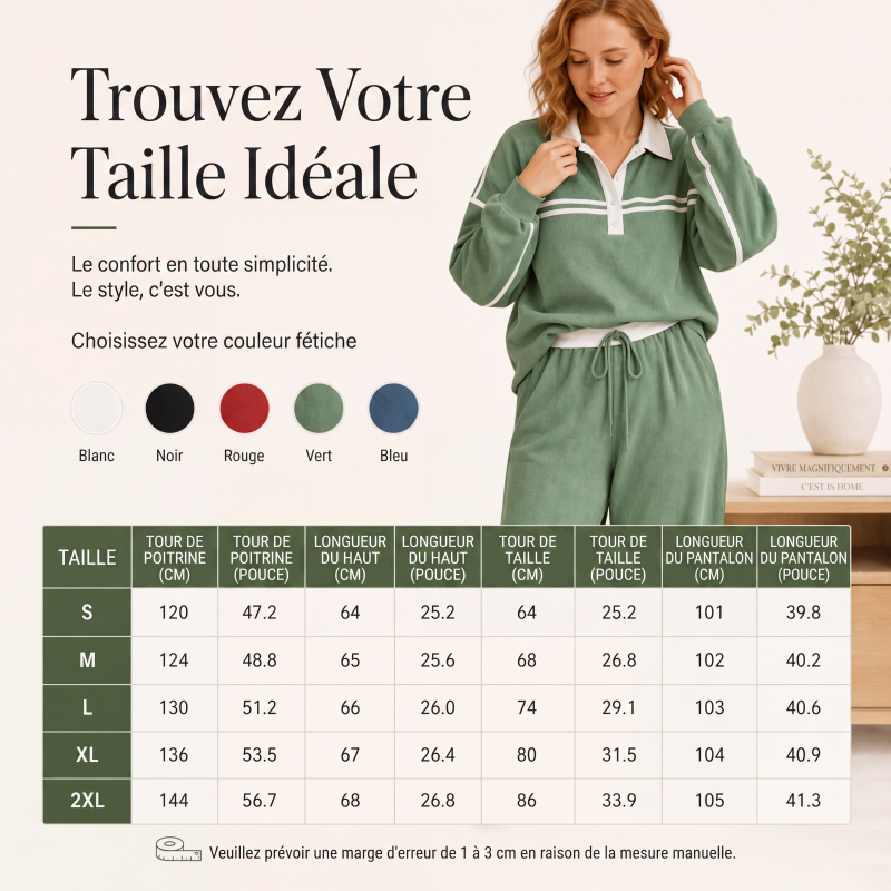 📢‑51% DE RÉDUCTION 🔥 Tenue Survêtement Décontracté Haut Manches Longues et Pantalon Ample Avec Poches pour Toutes Silhouettes
