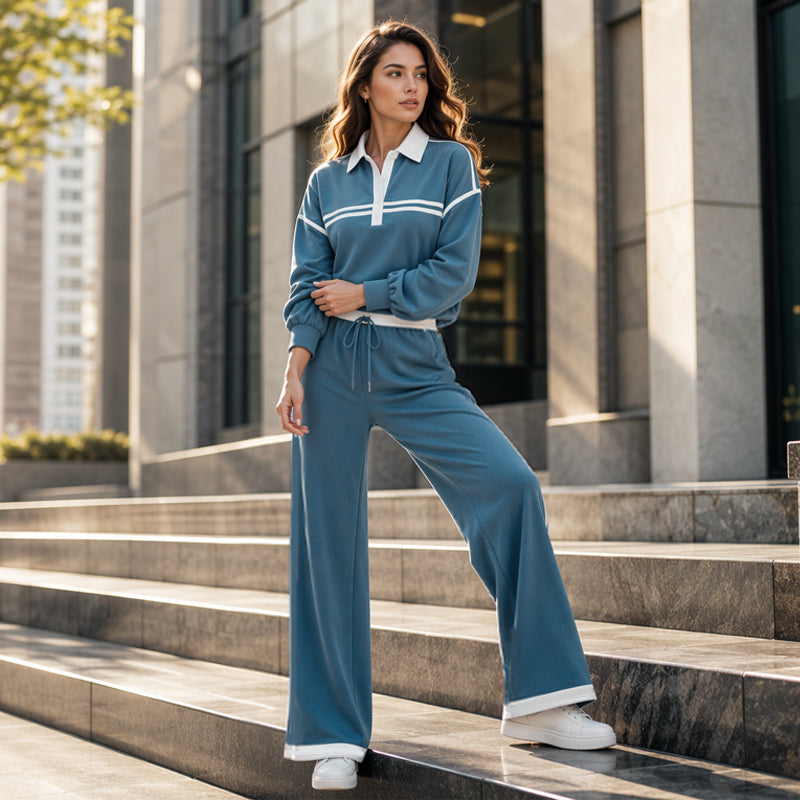📢‑51% DE RÉDUCTION 🔥 Tenue Survêtement Décontracté Haut Manches Longues et Pantalon Ample Avec Poches pour Toutes Silhouettes