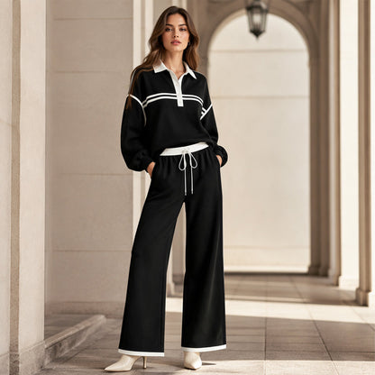📢‑51% DE RÉDUCTION 🔥 Tenue Survêtement Décontracté Haut Manches Longues et Pantalon Ample Avec Poches pour Toutes Silhouettes