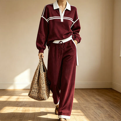 📢‑51% DE RÉDUCTION 🔥 Tenue Survêtement Décontracté Haut Manches Longues et Pantalon Ample Avec Poches pour Toutes Silhouettes