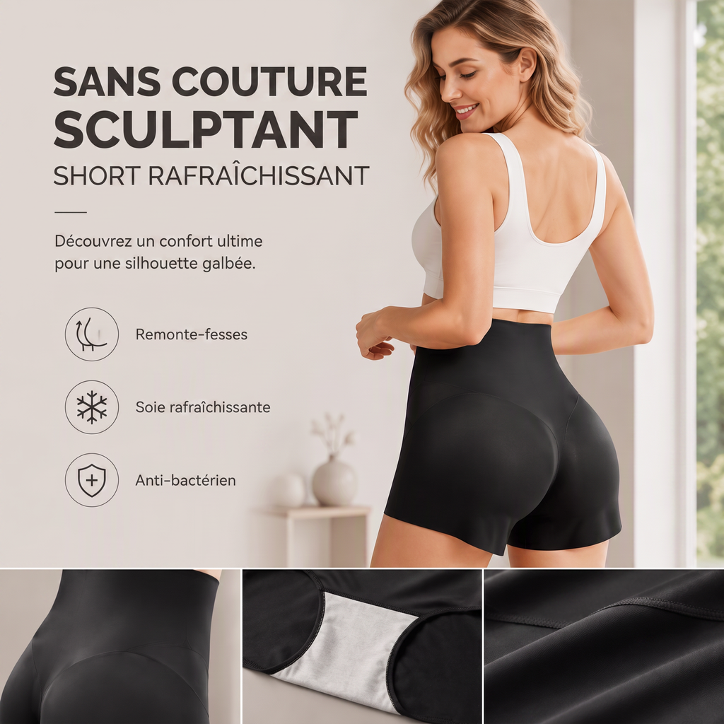 🥇Short gainant sans couture pour femme🍑Galbe naturellement vos courbes – -50 % de réduction
