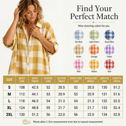 💙 Robe‑Chemise Longue À Carreaux Femme, Robe Maxi Ouverte À Boutons Manches Courtes Coupe Ample🧊Avec Poches Adaptée Toutes Silhouettes