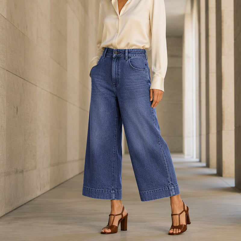 Women's Casual Straight-Leg Cropped Jeans