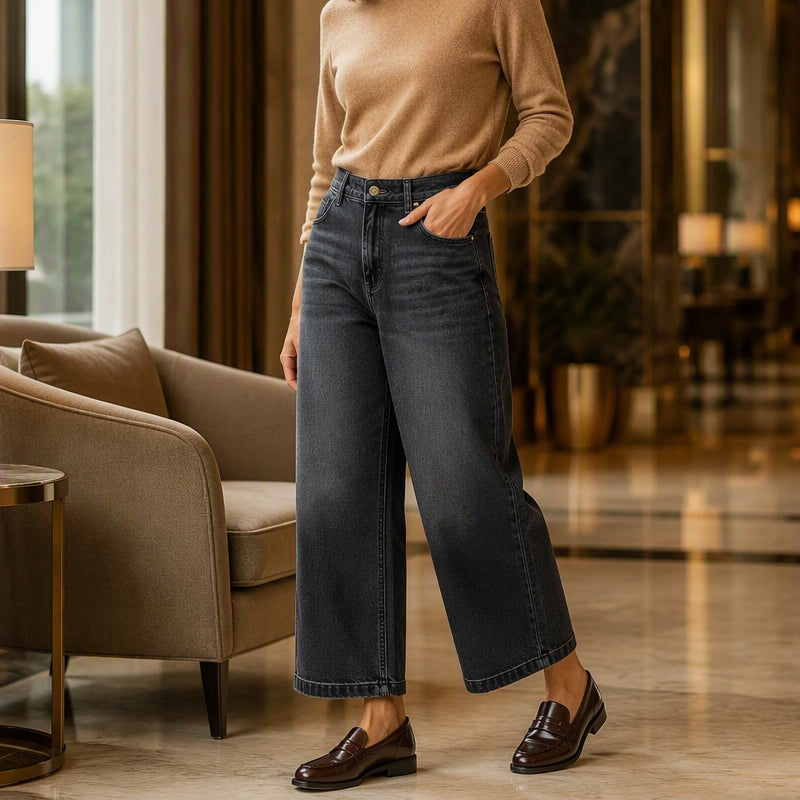 Women's Casual Straight-Leg Cropped Jeans