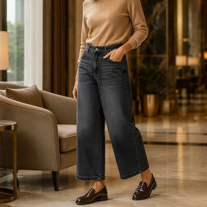 Women's Casual Straight-Leg Cropped Jeans