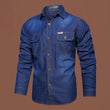 🔥‑56%👔 Chemise en Jean Homme Manches Longues, Modèle Décontracté avec Deux Poches Poitrine🤍 Style Utilitaire Intemporel !