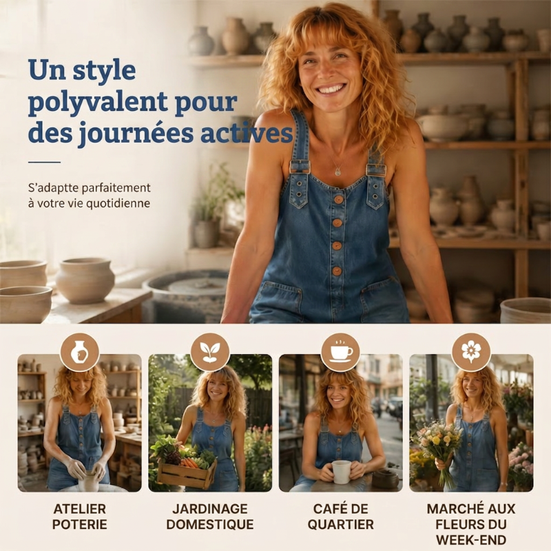Combinaison en jean décontractée pour femme